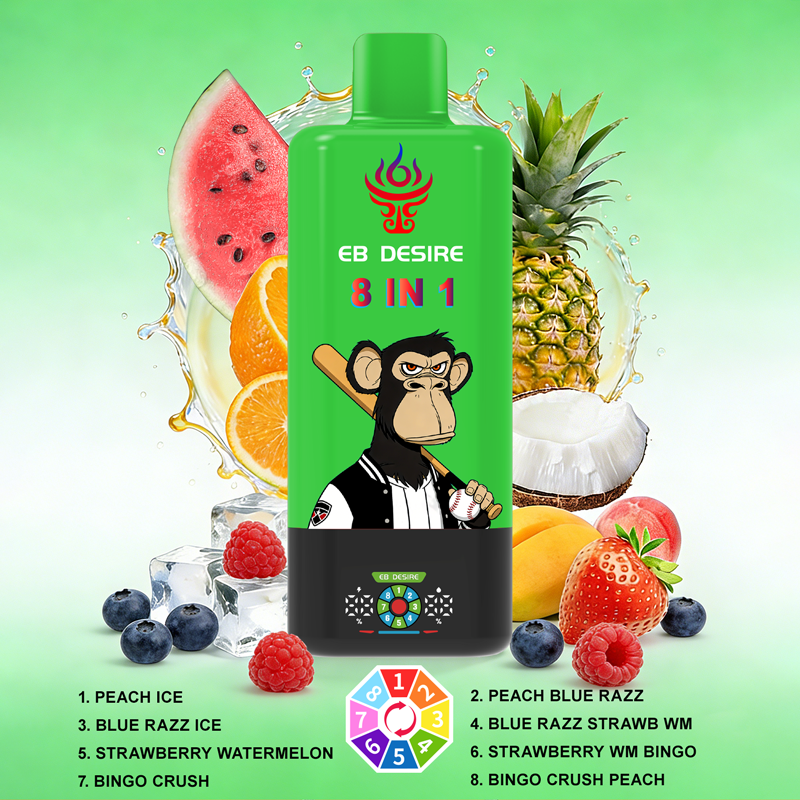 6. Peach Ice+Blue Razz Ice+Strawberry Watermelon+Bingo Crush+4 Blends